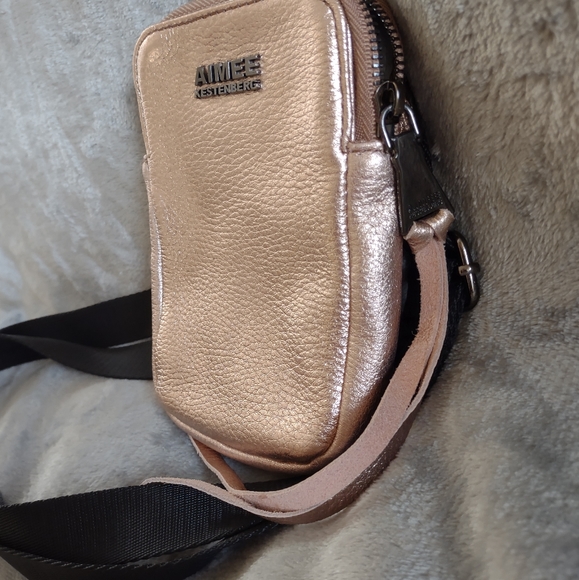 Aimee Kestenburg Pink Metallic Just Saying Crossbody Purse - Picture 2 of 13